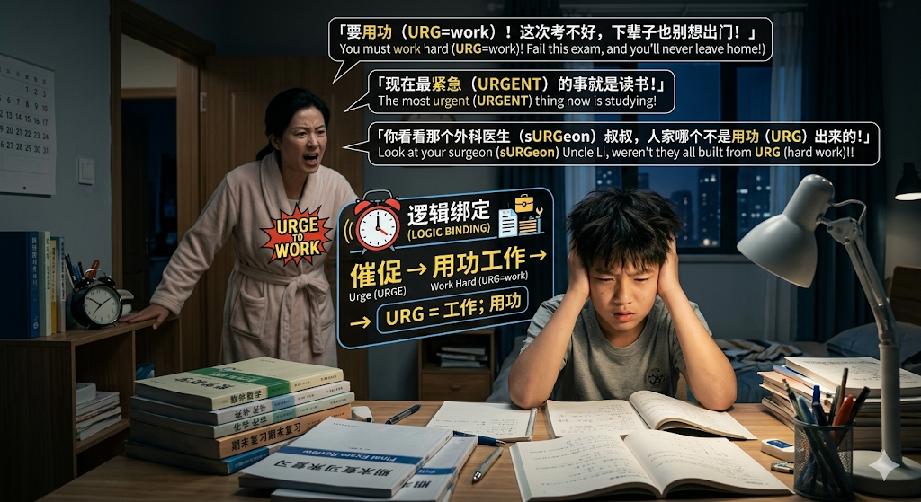 urg 工作；用功