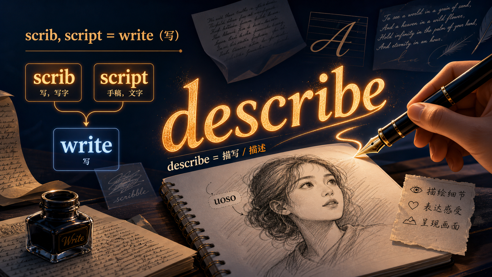 scrib, script 写